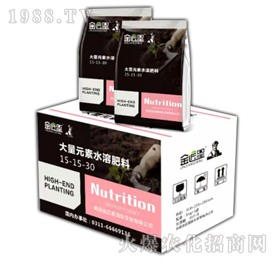 大量元素水溶肥15-15-30+TE-金匠星