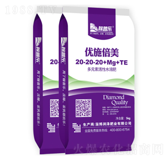海藻型均衡生長(zhǎng)專用多元素活性水溶肥20-20-20+Mg+TE-優(yōu)施倍美-潤(rùn)澤肥業(yè)