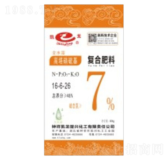 高塔硝硫基復合肥料16-6-26-凱龍化工