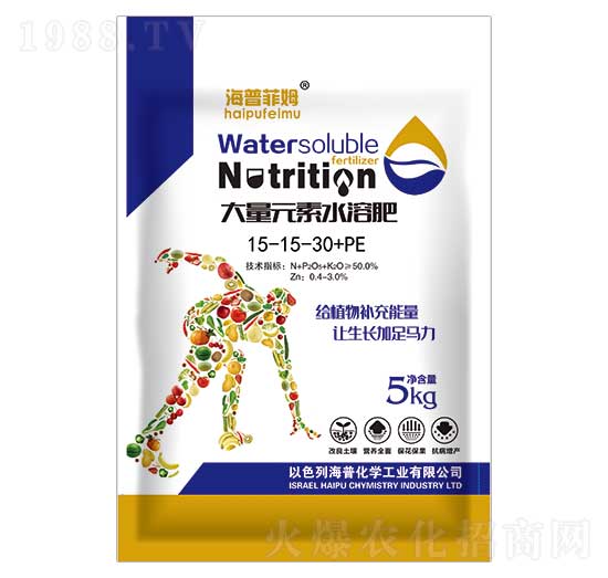 大量元素水溶肥15-15-30+PE 海普菲姆 海普化學