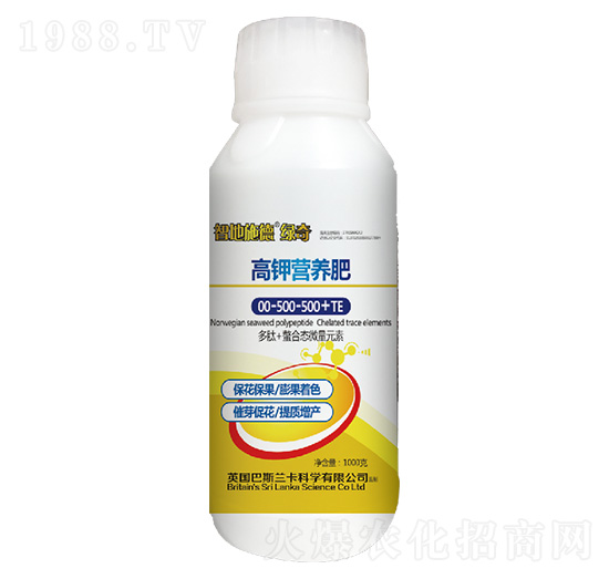1000g高鉀營(yíng)養(yǎng)肥00-500-500+TE-智地施德·綠奇-億航
