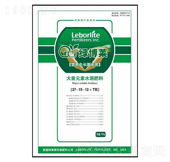 高氮型大量元素水溶肥27-15-12+TE-天綠科技