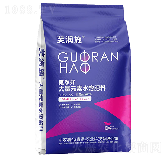 菓然好大量元素水溶肥料12-8-40+TE-芙潤施-中農(nóng)利合